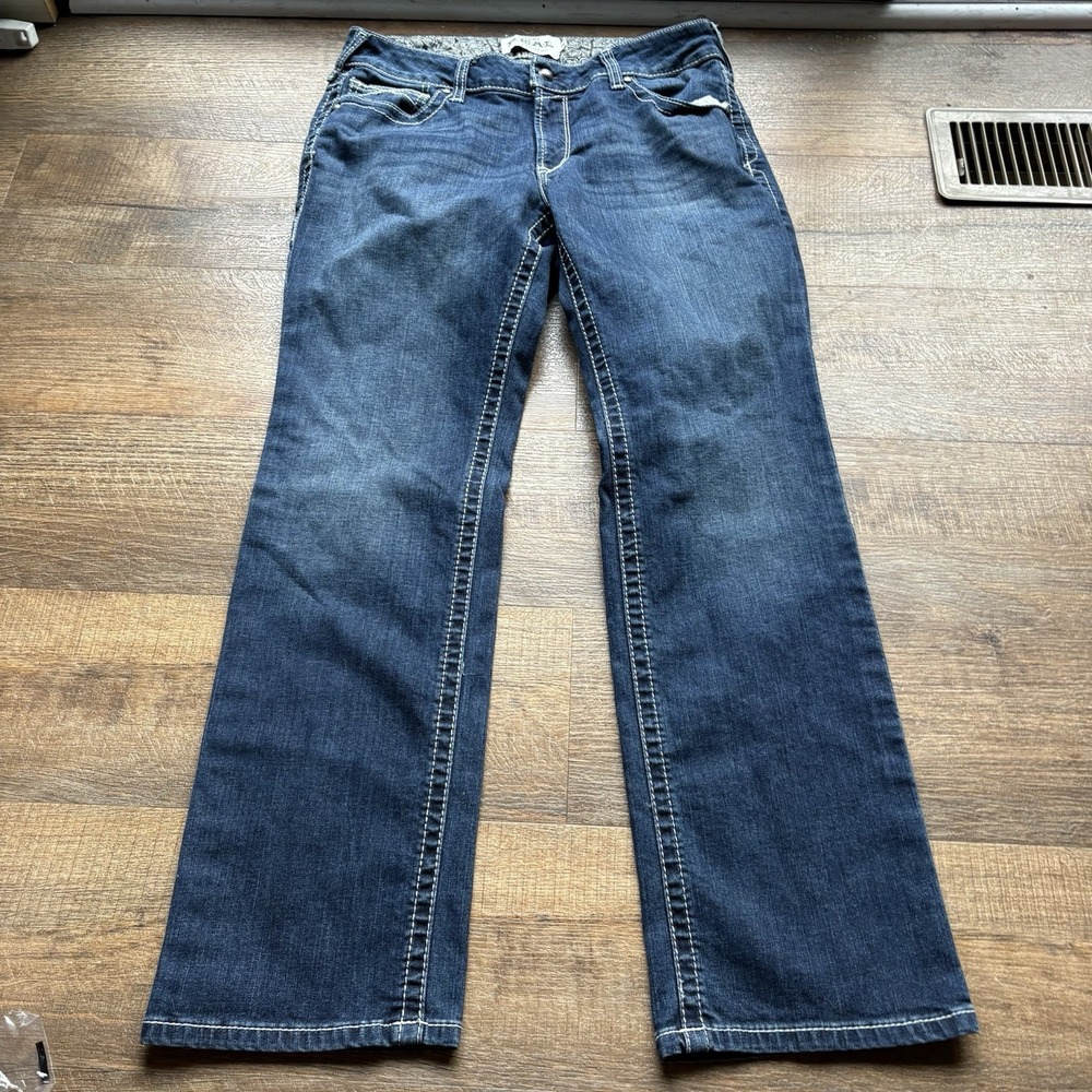 Ariat REAL Denim Womens Mid Rise Straight Leg Jeans Blue Size 32S 31x32